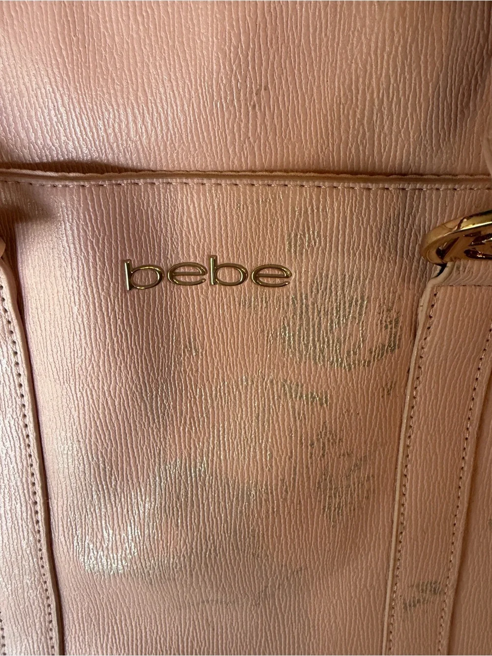 bebe Blush Pink Dome Satchel with Gold Hardware
